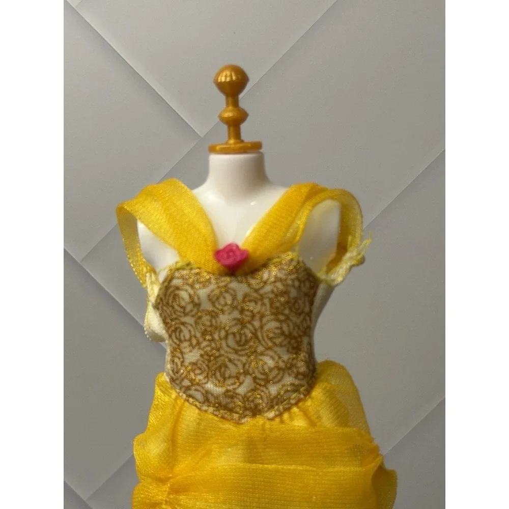 Disney Princess  Princess Belle Doll Dress Replacement Gown Yellow Glitter
